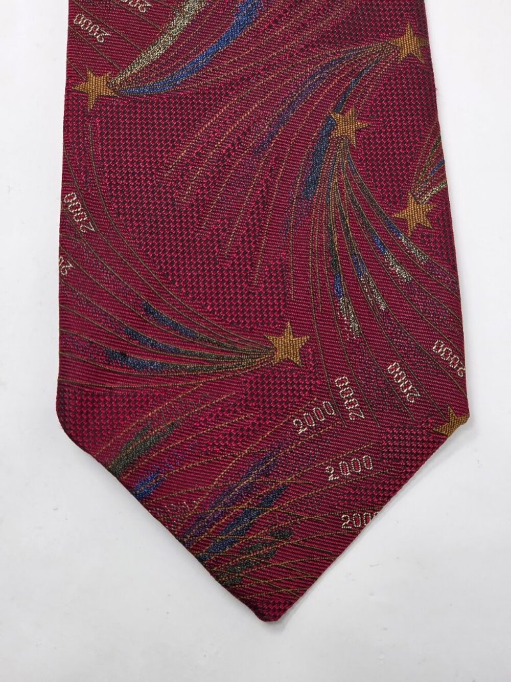 100% Silk Robert Talbott W Cromwell 2000 New Year Silk Burgundy Woven Tie Y2K